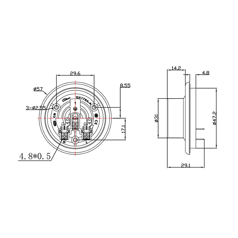 QX178A-A Base automática de acoplador de tettle de tres anillos