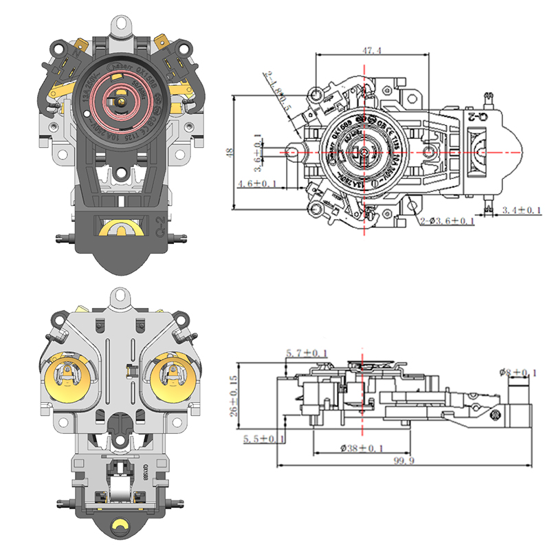 158B-A1-61 Acoplador de termostato de hervidor de dos piezas