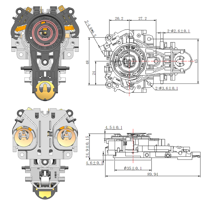 QX158B-C1 Acoplador de termostato de hervidor de dos piezas