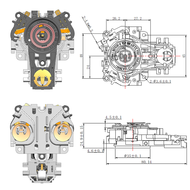 QX158B-E1 Acoplador de termostato de hervidor de dos piezas
