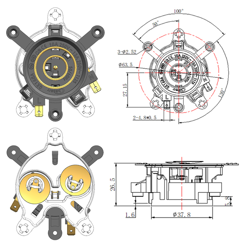 QX168A-A2 Acoplador automático de tettle de tres anillos