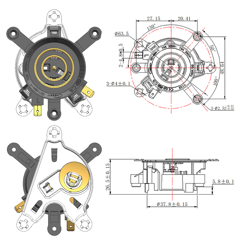 QX168A-B1 Acoplador automático de tettle de tres anillos