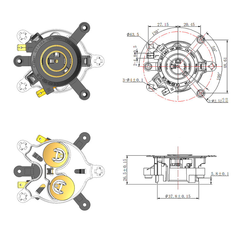 QX168A-B2 Acoplador automático de tettle de tres anillos