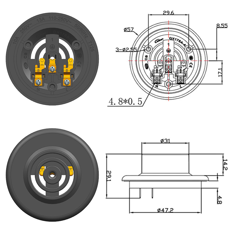 QX168A-B1 Acoplador automático de tettle de tres anillos