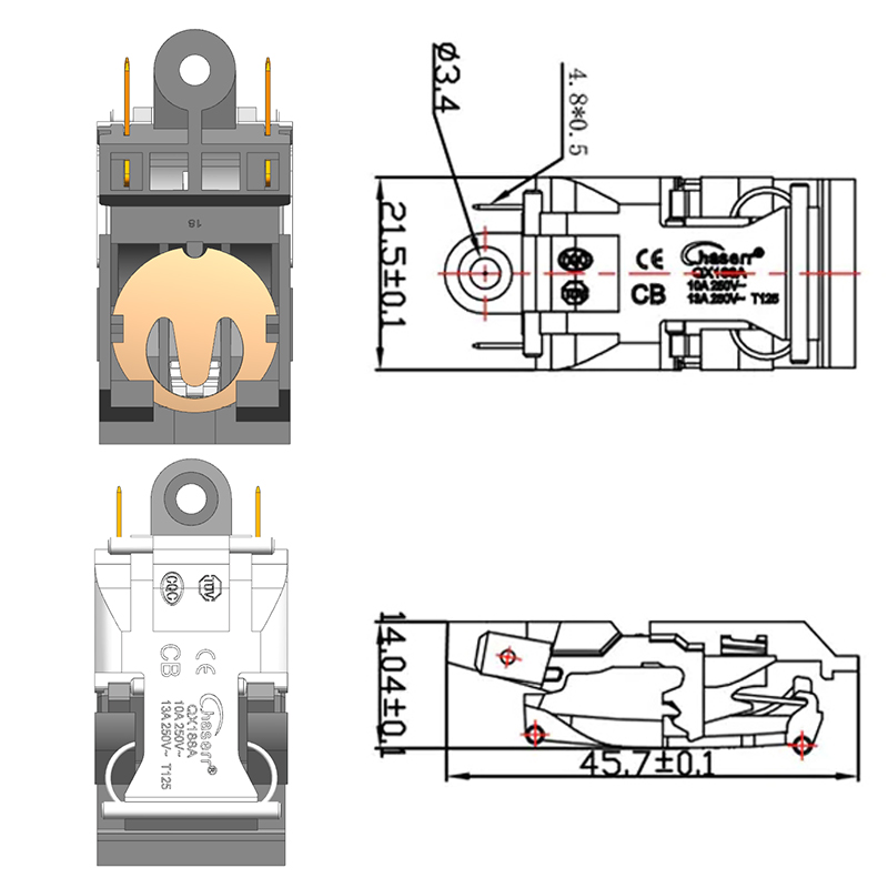 QX188A Interruptor de termostato de tetera de vapor