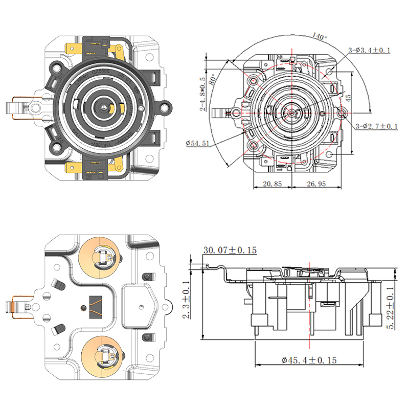 QX558E-2 Base de acoplador de termostato de hervidor inteligente automático multifunción