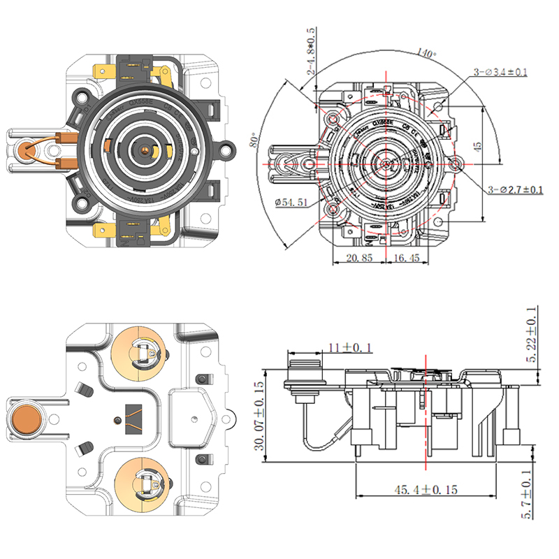 QX558E-3 Base de acoplador de termostato de hervidor inteligente automático multifunción