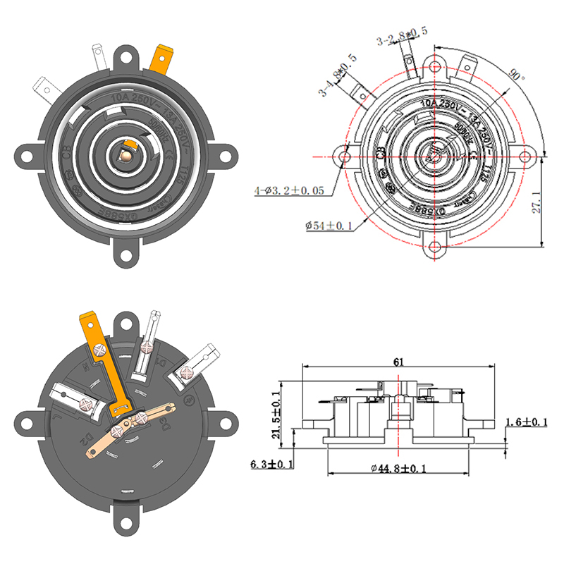 QX588E-6 Base de acoplador de termostato de hervidor inteligente automático multifunción