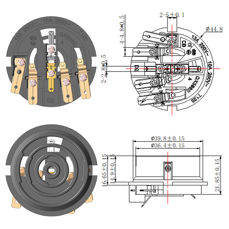 QX588E-6 Base de acoplador de termostato de hervidor inteligente automático multifunción