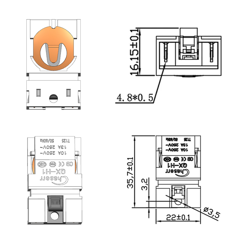 QX-H1 Interruptor de termostato de tetera de vapor